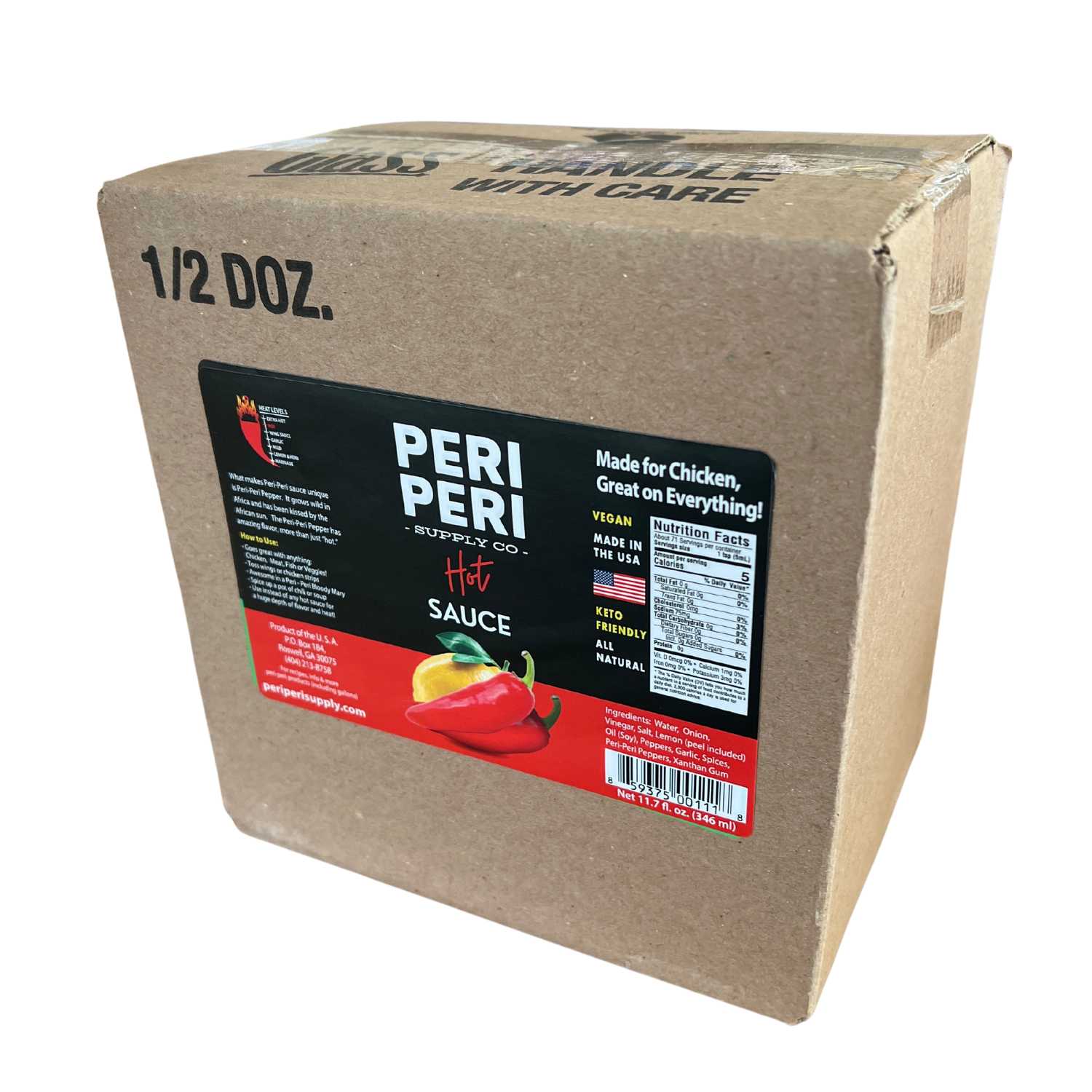 Hot Peri Peri sauce - The Peri Peri Standard- Vegan, Gluten Free, Sugar Free, Made in America, Keto and Paleo Friendly