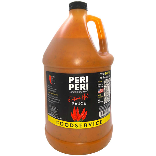 Extra Hot Peri Peri sauce - Wholesale 4 Gallons per case, Vegan, Gluten Free, Sugar Free, Made in America, Keto and Paleo Friendly