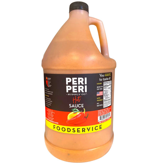 Hot Peri Peri sauce - The standard Peri Peri - Wholesale 4 Gallons per case, Vegan, Gluten Free, Sugar Free, Made in America, Keto and Paleo Friendly
