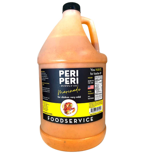 Peri Peri Marinade - Very Mild Heat level - Wholesale 4 Gallons per case, Vegan, Gluten Free, Sugar Free, Made in America, Keto and Paleo Friendly