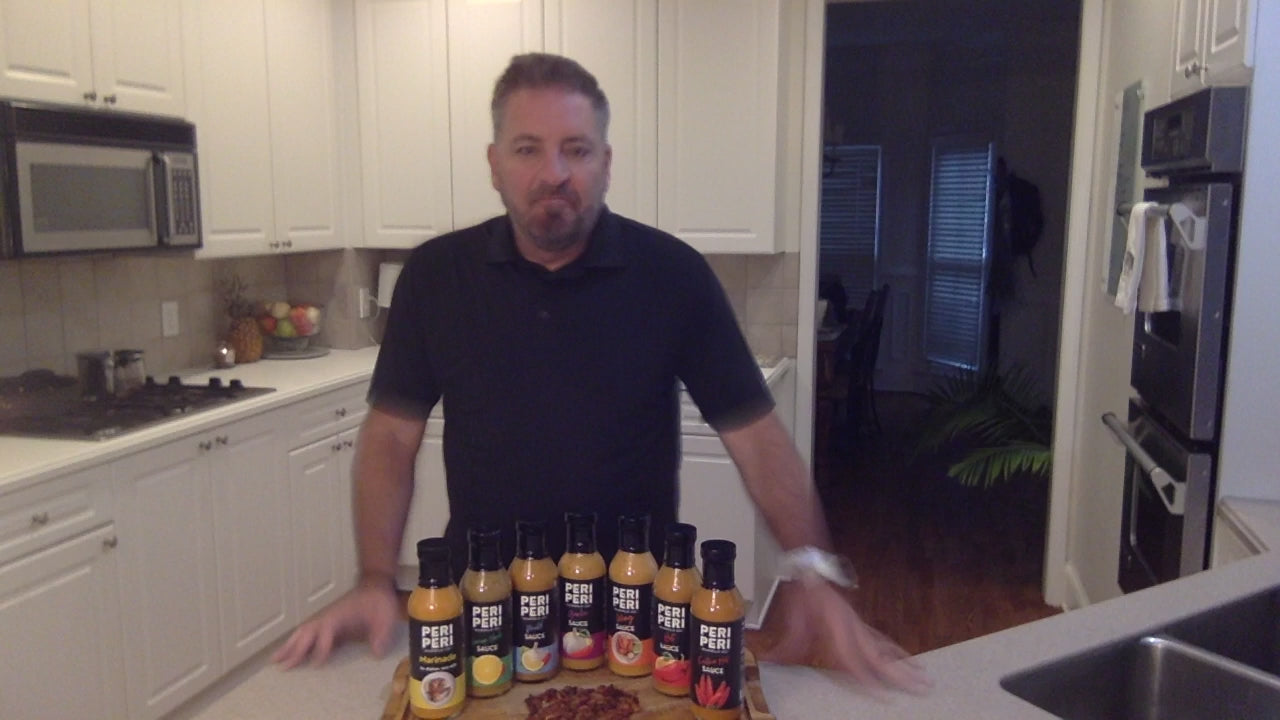 Listen to Scott Harlow explain our Hot Peri Peri sauce - The Peri Peri Standard - Wholesale 4 Gallons per case, Vegan, Gluten Free, Sugar Free, Made in America, Keto and Paleo Friendly